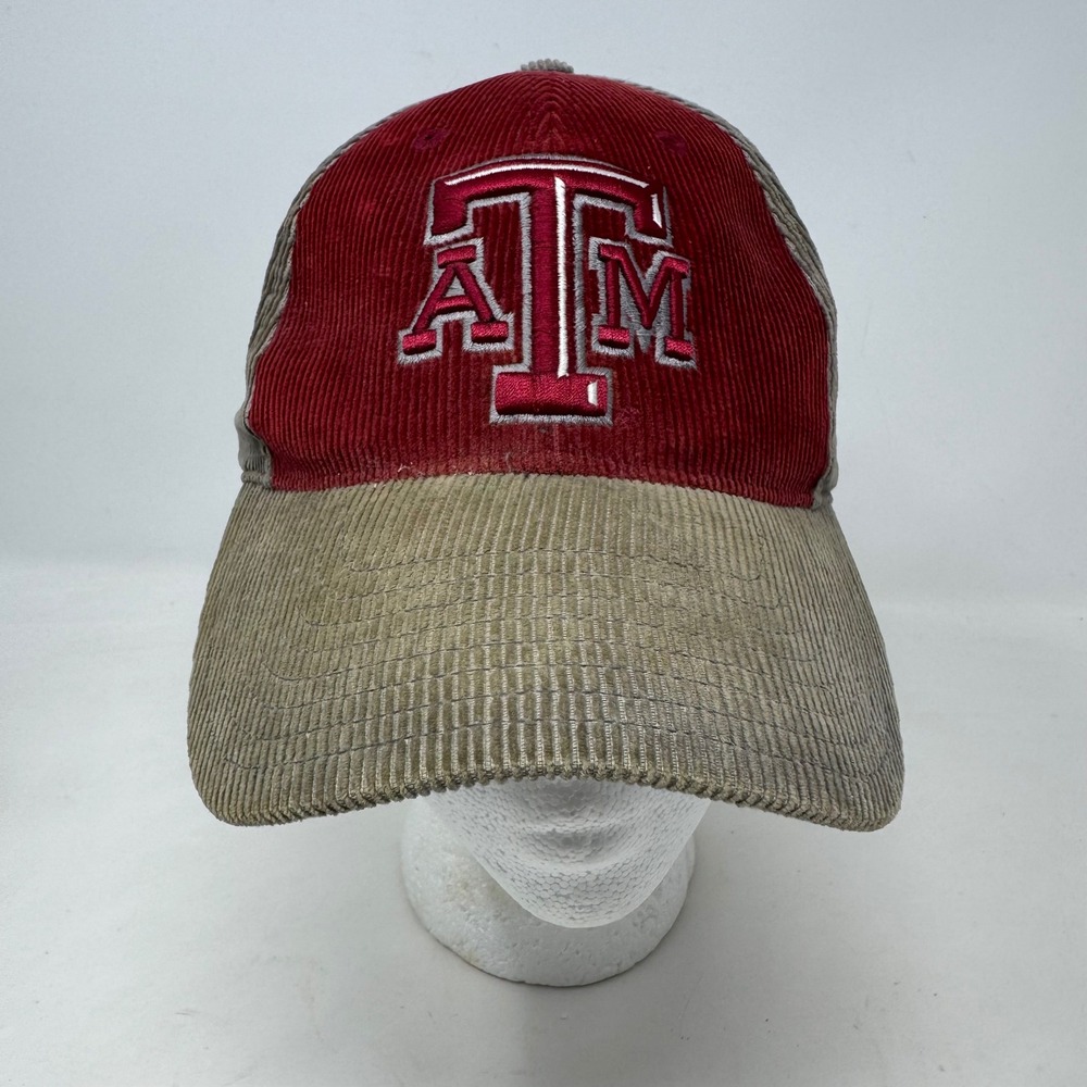 Texas A&M Aggies American Needle Corduroy Hat Ol Sarge Burgundy Tan Adjustable